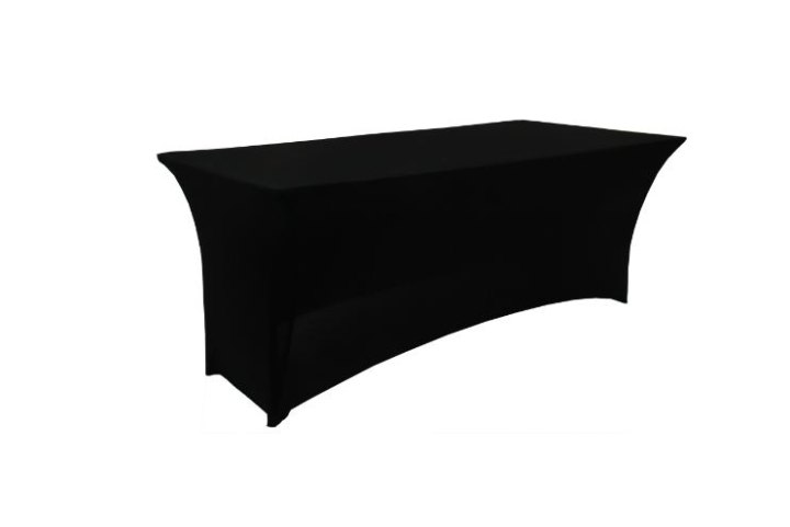 Banquet Oblong Table 3ft x 6ft with Spandex - Black