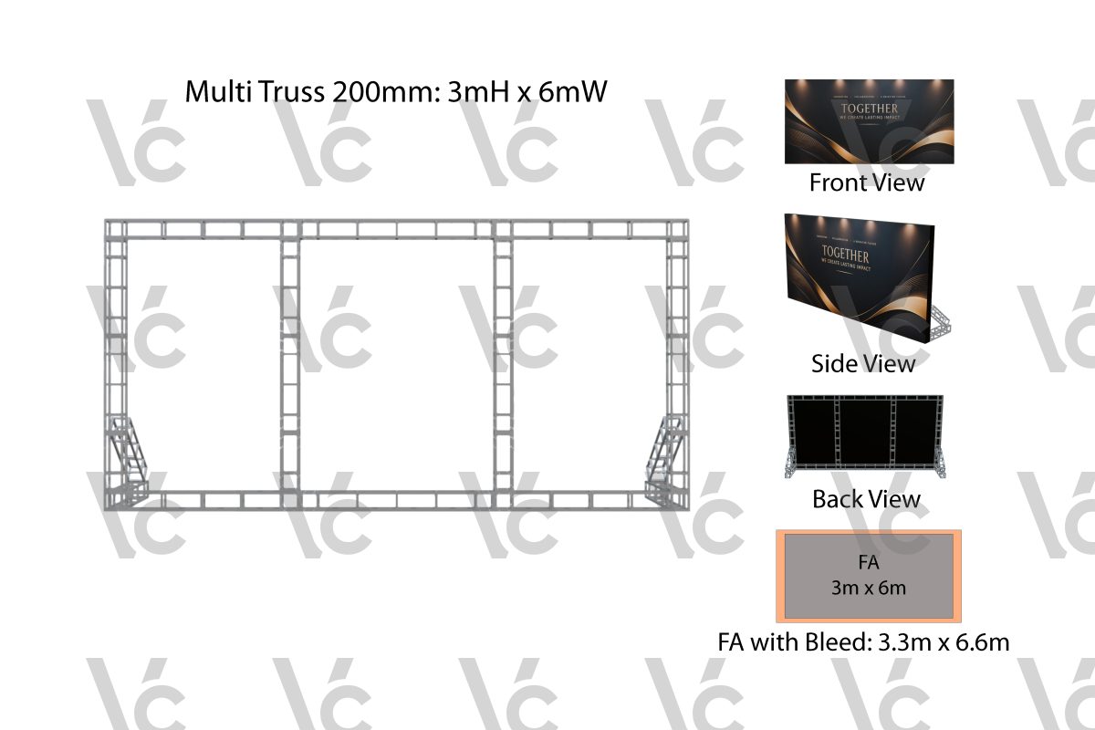 Backdrop Multi Truss 200mm with Triangle Support