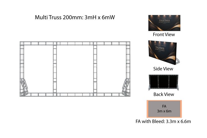 Backdrop Multi Truss 200mm with Triangle Support