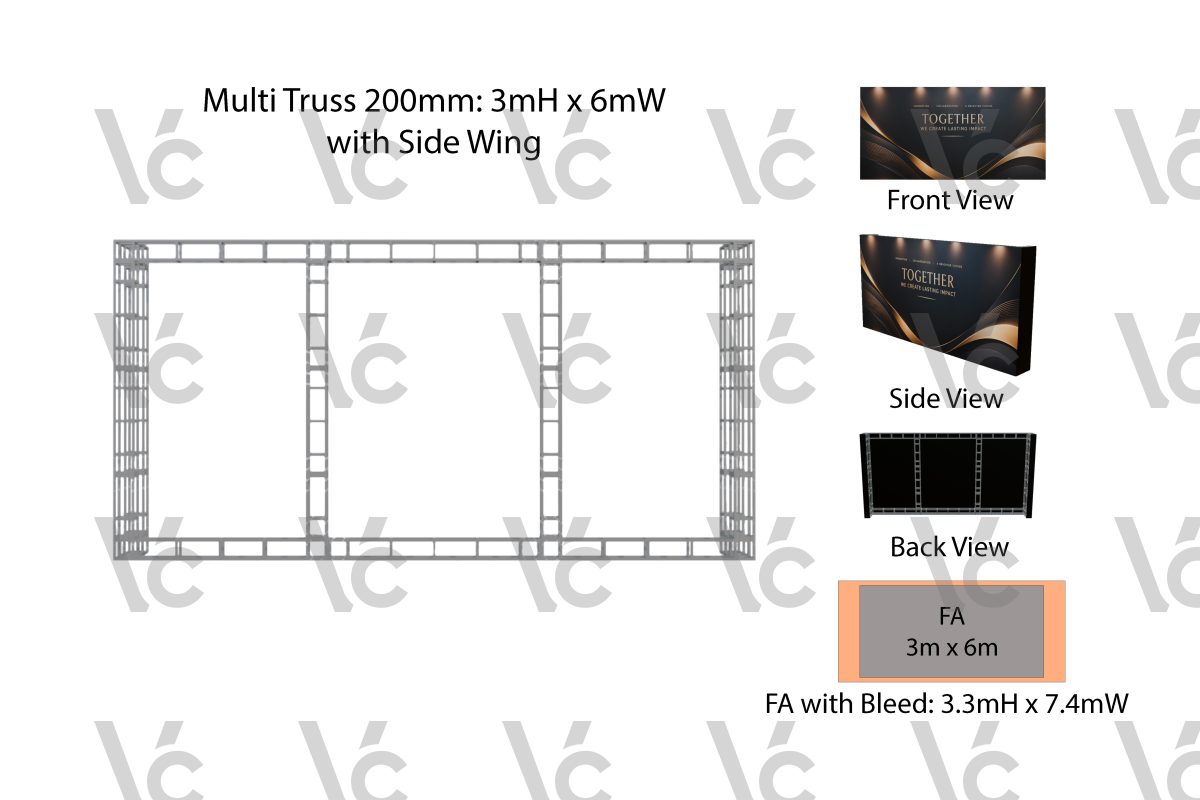 Backdrop Multi Truss 200mm with Side Wing