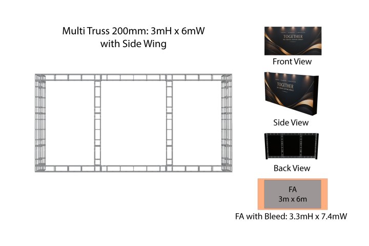 Backdrop Multi Truss 200mm with Side Wing